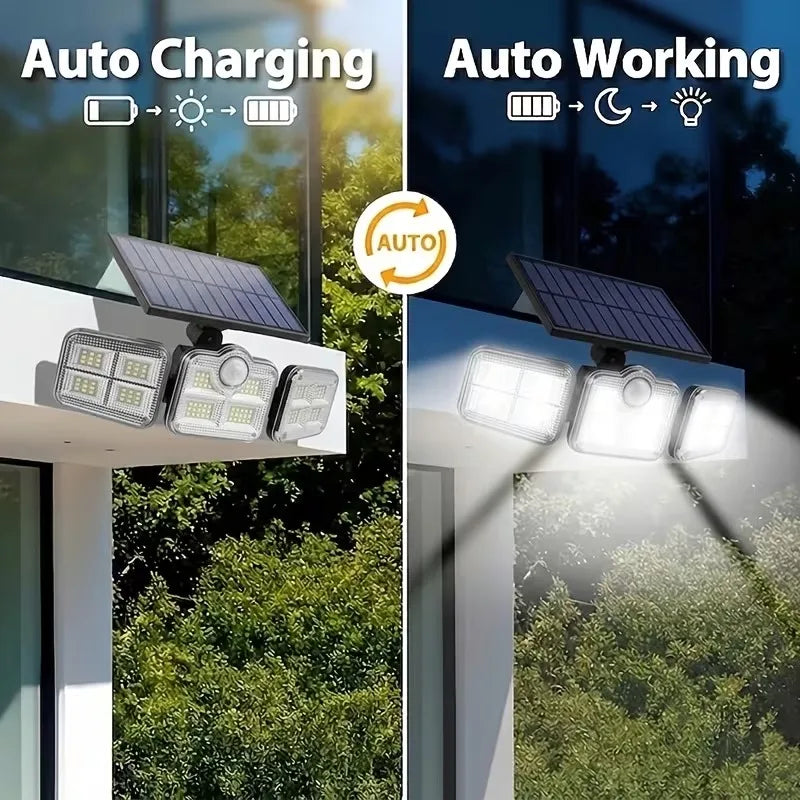 Luz solar exterior com sensor de movimento