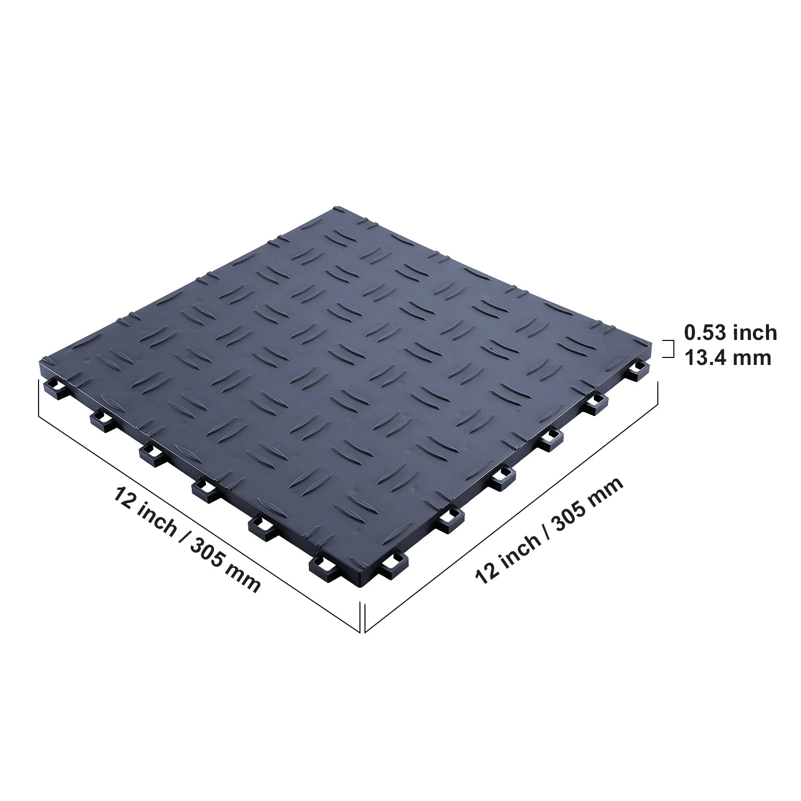 SucceBuy Garage Fliser Eksempel: Interlocking 12 tommer 25/50 stykker Garage Gulvbelægning Fliser Non-Slip Dobbeltsidet Struktur til Garager Reparation