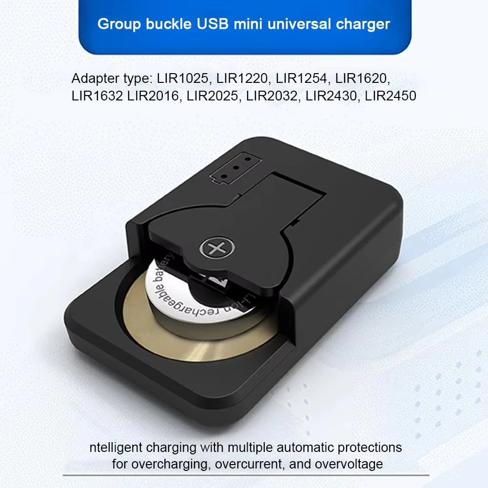 USB-C-oplader voor oplaadbare LIR-knoopcellen