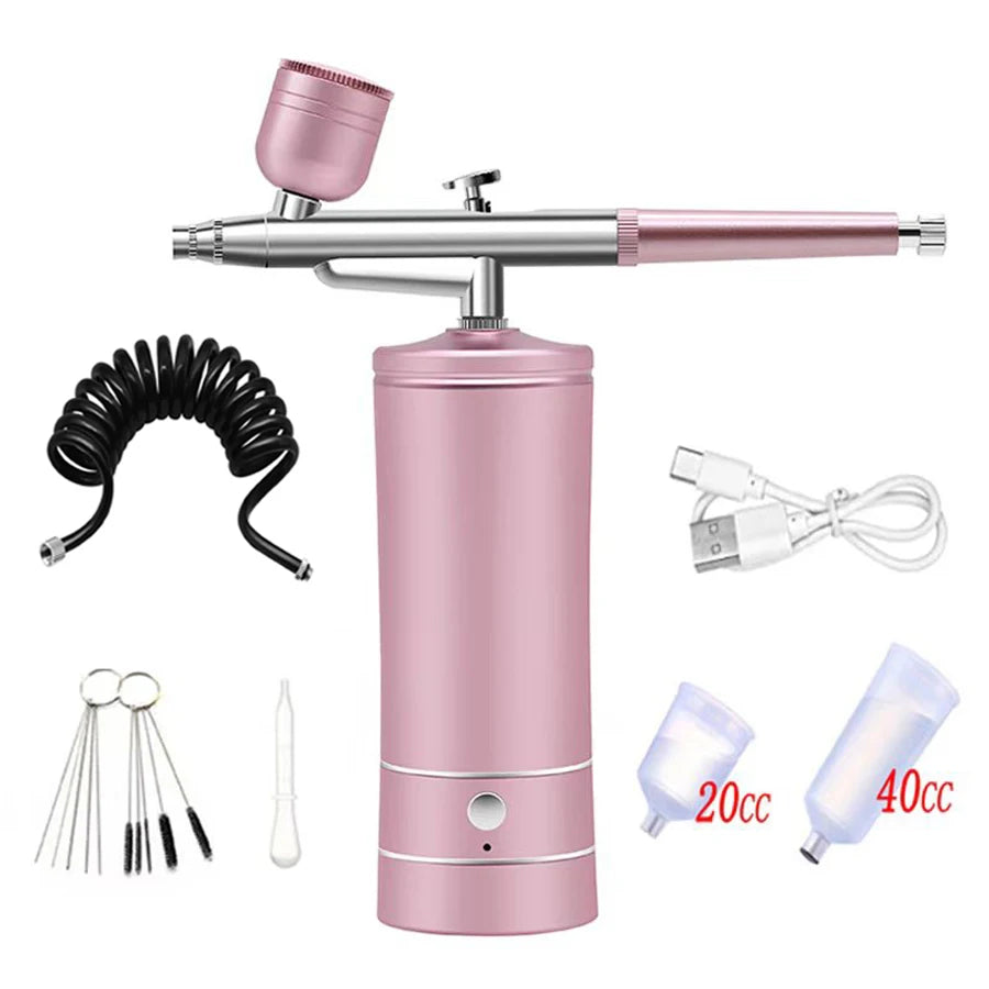 High Pressure Nano Hydration Oxygen Injection Instrument Handheld Facial Spray Gun Essence Introduction Home Atomizer Instrument