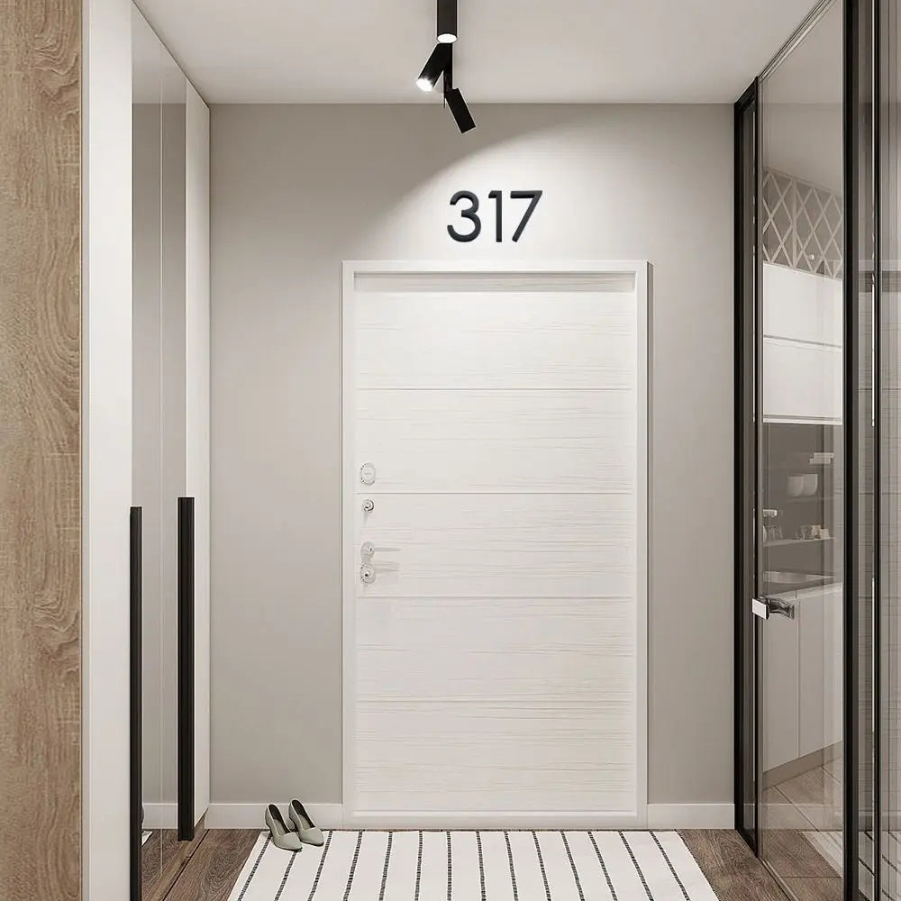 3D Black Acrylic House Number Tag