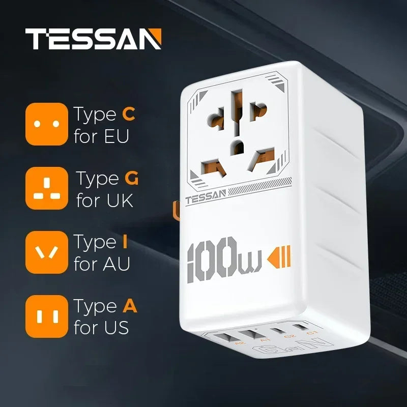 Universal Travel Adapter - USB Power Options