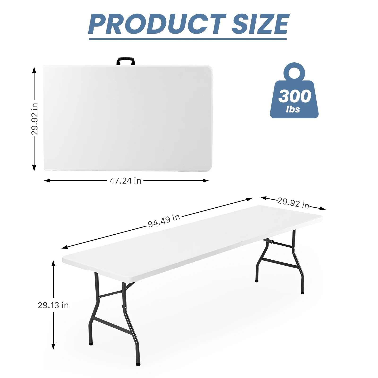 Folding Portable Table 4/6/8 FT Heavy Duty Indoor Outdoor Use