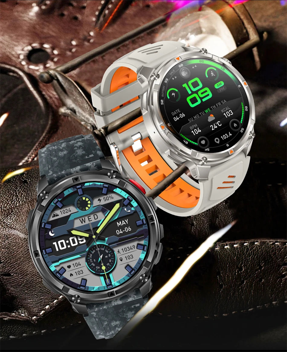 Ασύρματο εξωτερικό smartwatch με κλήσεις Bluetooth με πυξίδα & φακό