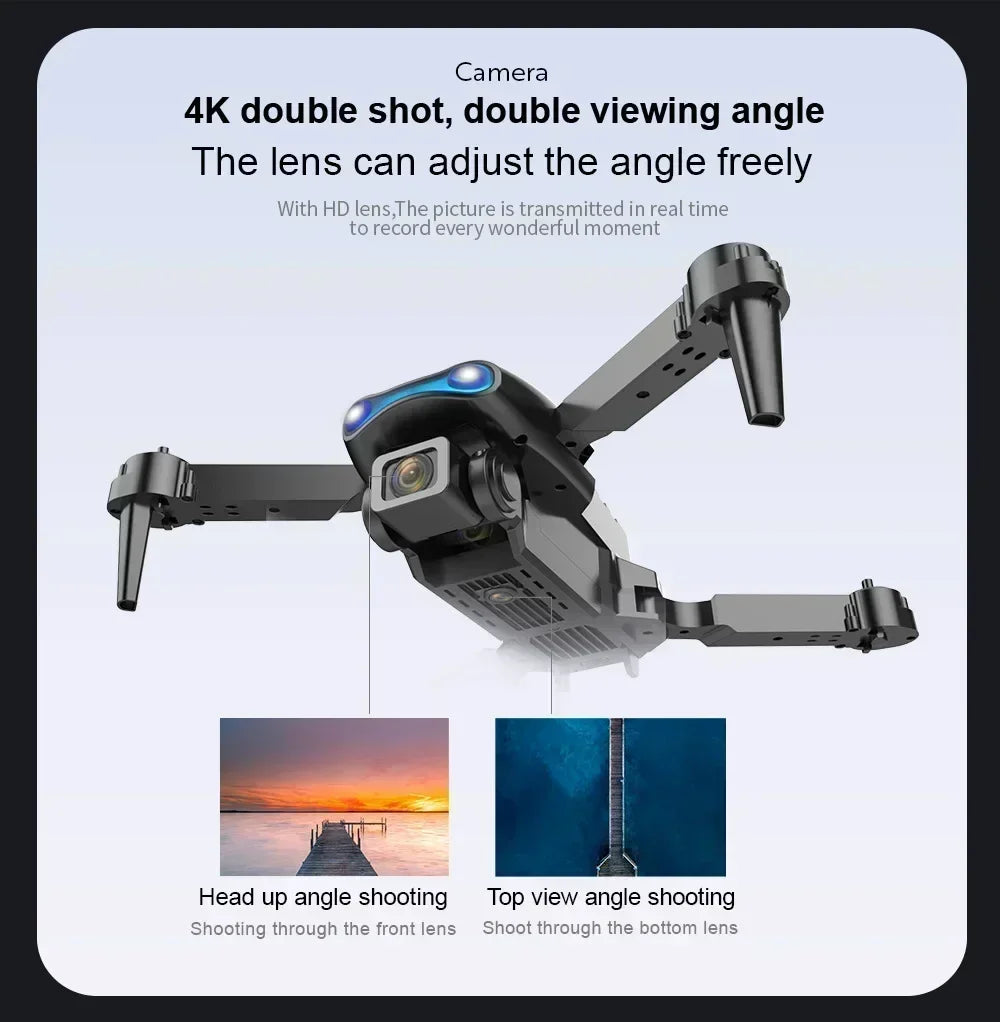 New E99 RC Drone 4K Professional Wide Angle Dual HD Camera 5G WIFI FPV Foldable Height Hold RC Helicopter