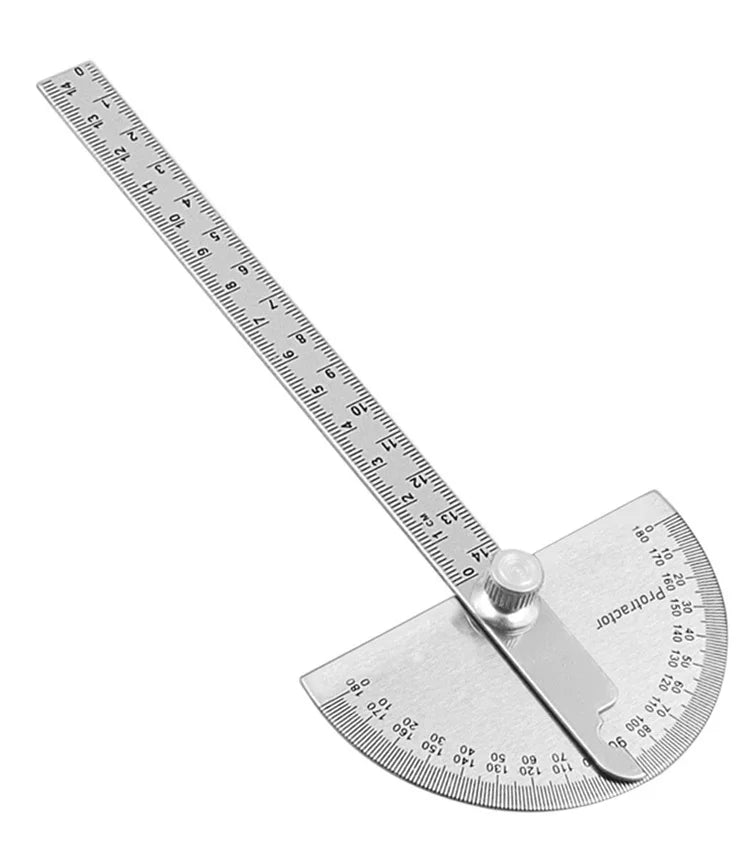 Merilnik kota merilnik protiprimerko merilnik merilnik ploski 180 stopinj goniometer nerjaveče jeklo leseni obrtni merilni alat