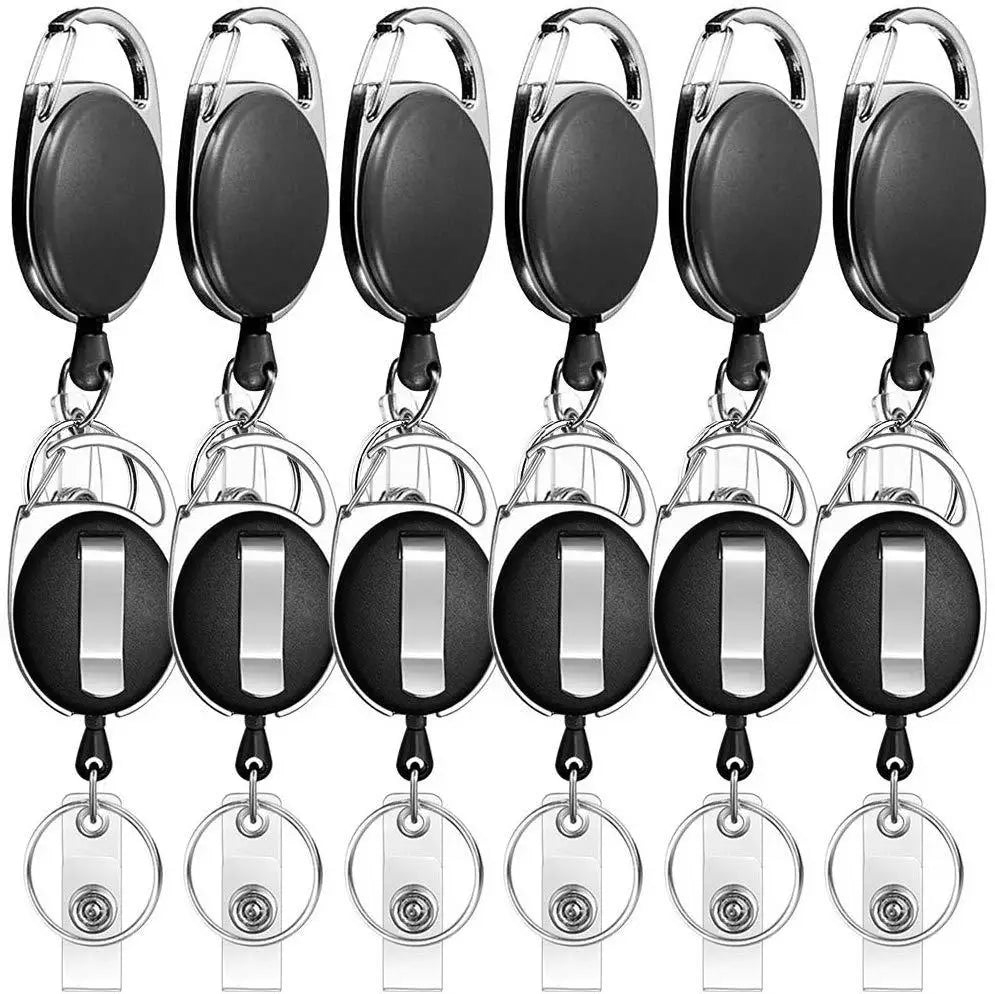 Retractable Crystal ID Badge Reel Keychain