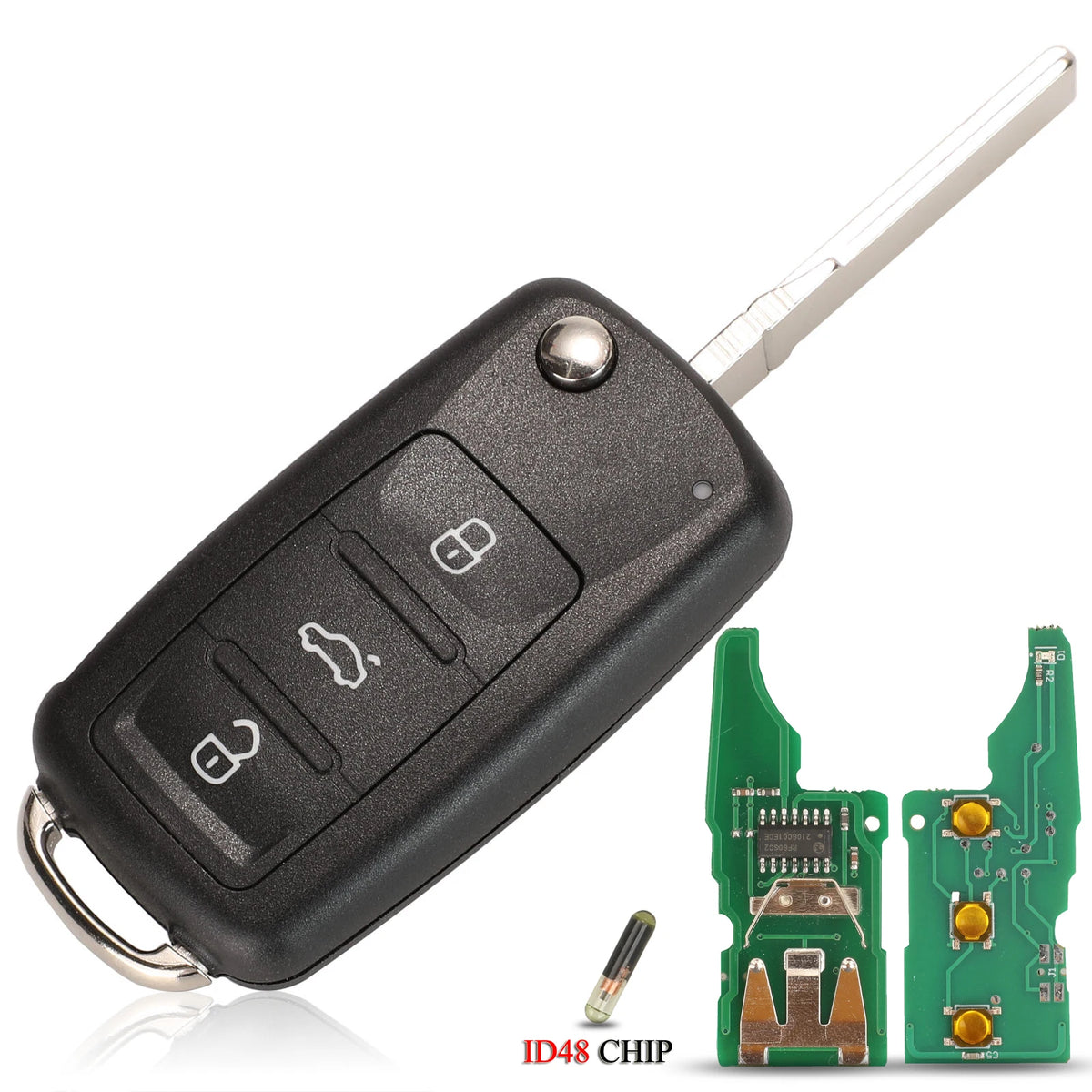 3T0837202 5K0837202AD / 202Q Diaľkový kľúč do auta pre VW Beetle Eos Golf 6 Jetta Tiguan Seat Škoda Fabia 434MHz ID48 Čip