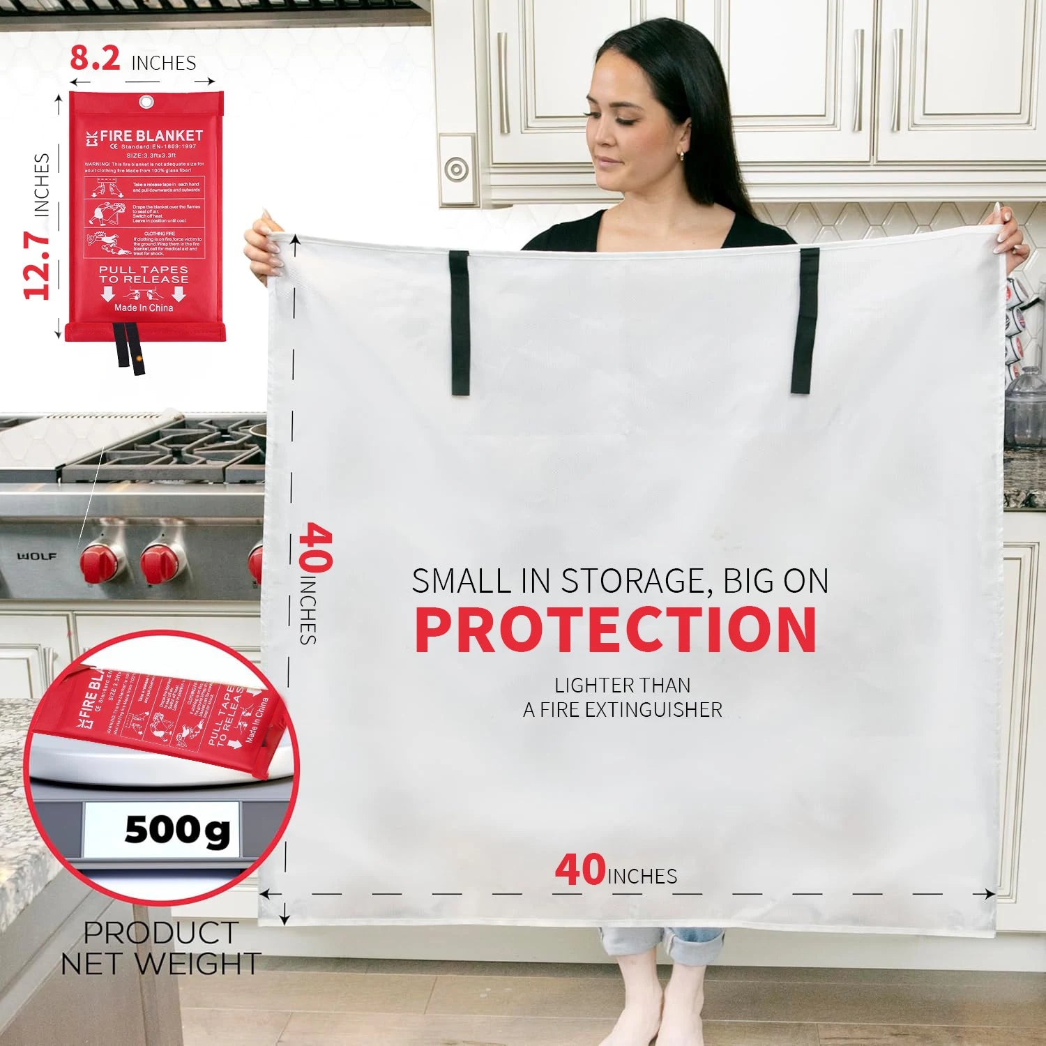 Emergency Fire Blanket 4 Pack for Kitchen and Home Safety