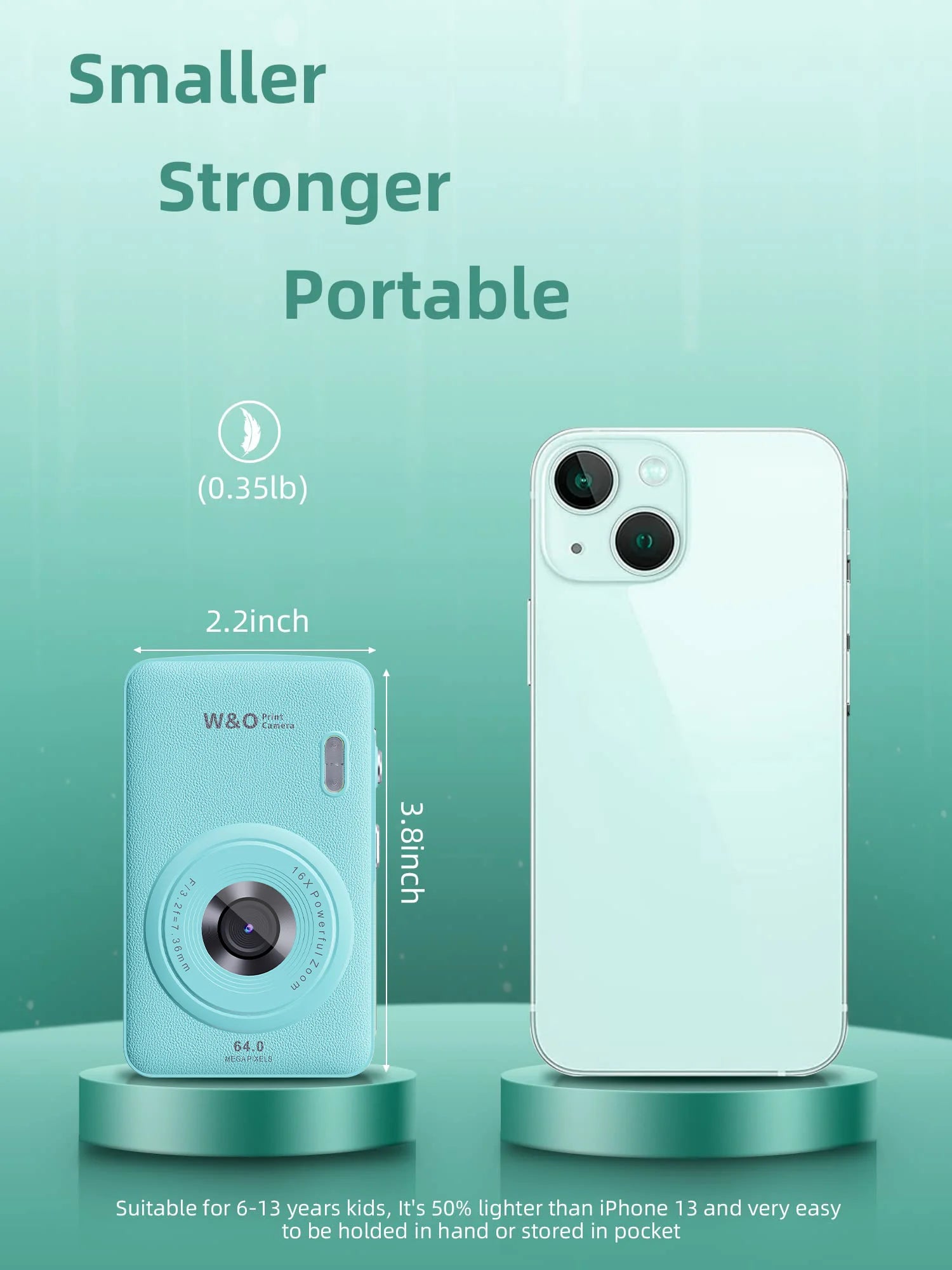 Kids Digital Camera 1080P with 16X Zoom and 32GB Card