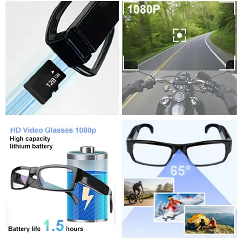 1080P HD Wearable Glasses Camera for Outdoor Sports
