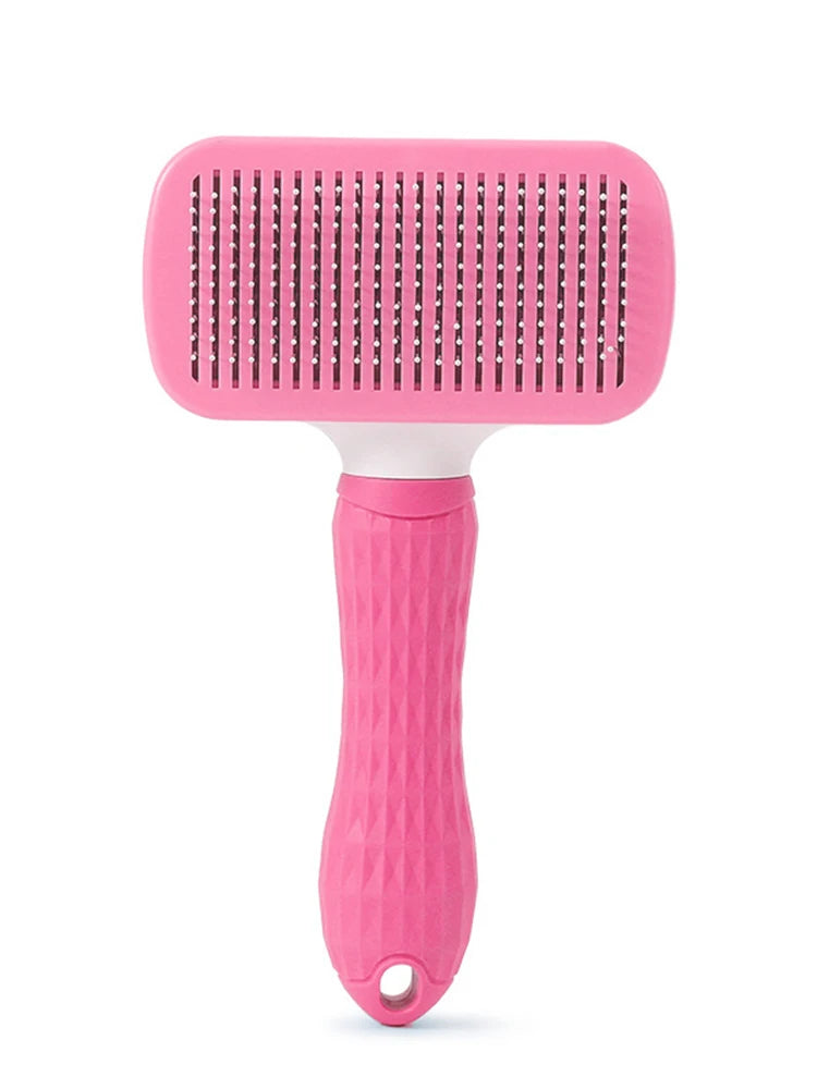 Pet Grooming Brush with Push-Button Hair Release