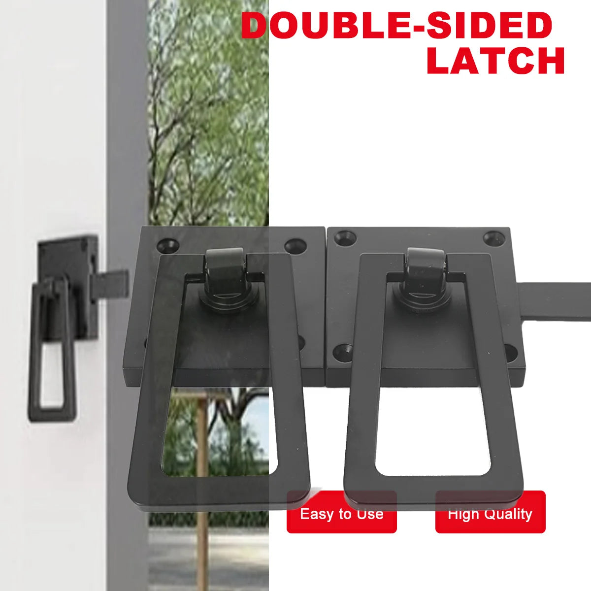 Heavy Duty Gate Latch Double Side Gate Latches Matte Black Fence Latch Garden Door Latch Pool Gate Latch