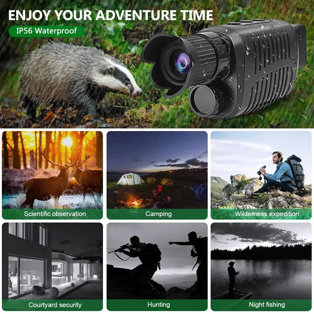 Monocular Night Vision Device 1080P HD Infrared Camera 5X Digital Light Zoom Hunting Telescope Outdoor Search Full Darkness 300m Spy-shop.com