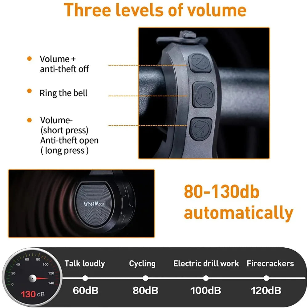 USB Rechargeable Bicycle Horn and Alarm