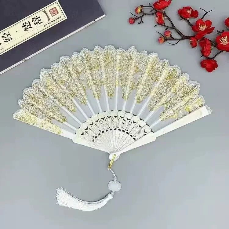 Chinese-Style Folding Hand Fan for Hanfu and Dance