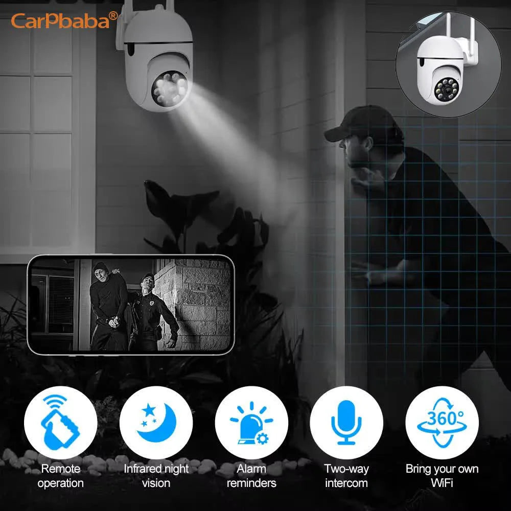 2MP Outdoor WiFi Security Camera with Color Night Vision & 2-Way Audio
