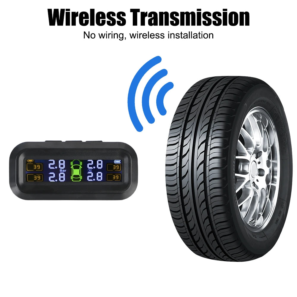 Solar TPMS Tire Pressure Monitoring System with External Sensors