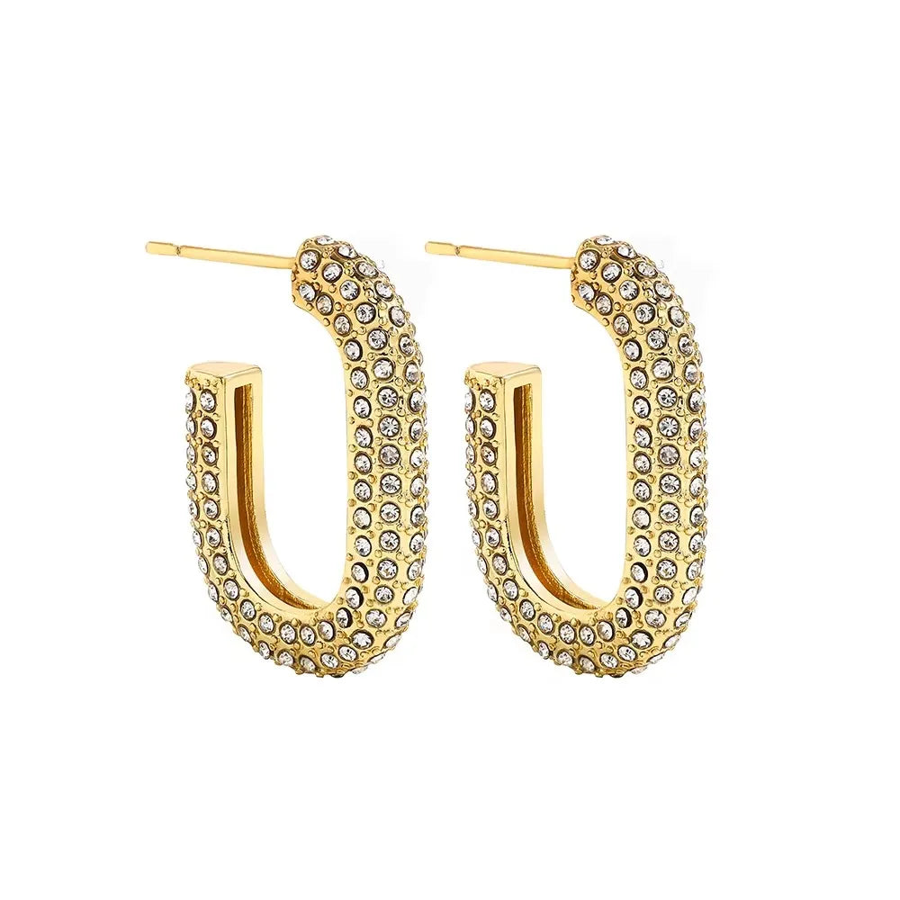 Zircon Circle Huggie Hoop Earrings for Women
