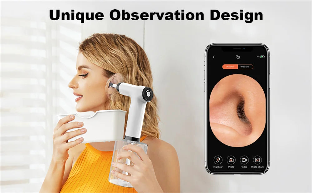 Electric Ear Wax Removal Kit with Soft Spray Safe and Effective Ear Cleaner with 4 Pressure Settings for Ear Wax Irrigation Tool