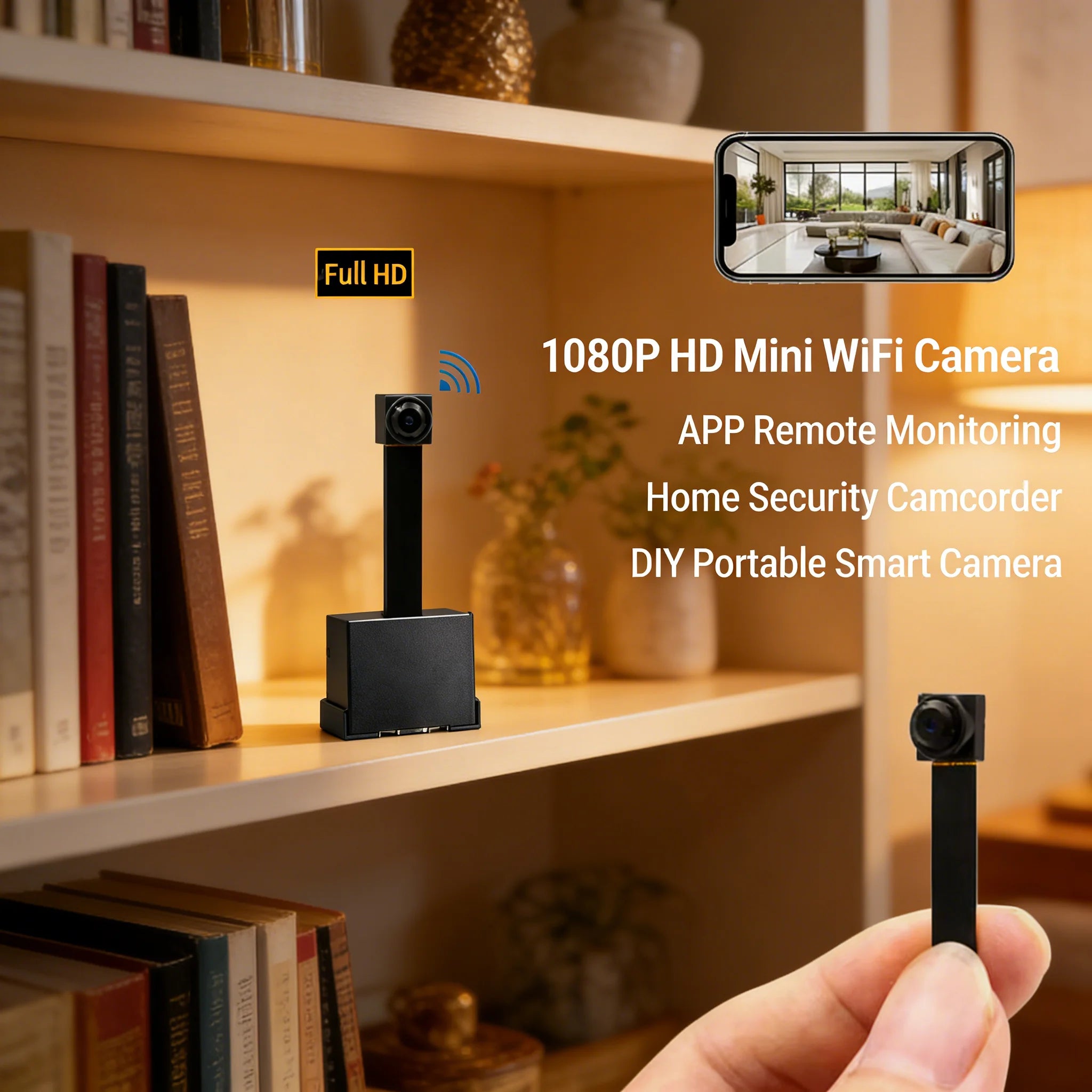 Mini cameră de securitate WiFi cu detectare a mișcării și vizualizare de la distanță