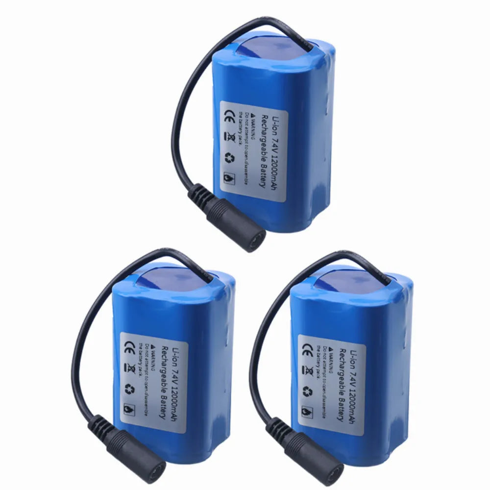 7.4V 12000mAh Battery with USB Charger For T188 T888 2011-5 V007 C18 H18 Remote Control RC Fishing Bait Boat Spare Battery Parts