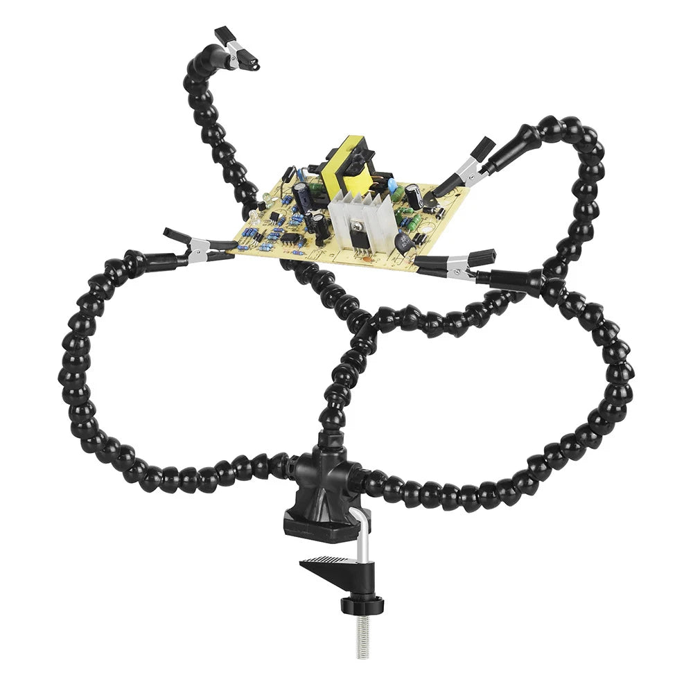 Soldering Third Hand with Flexible Arms and Desk Clamp Base