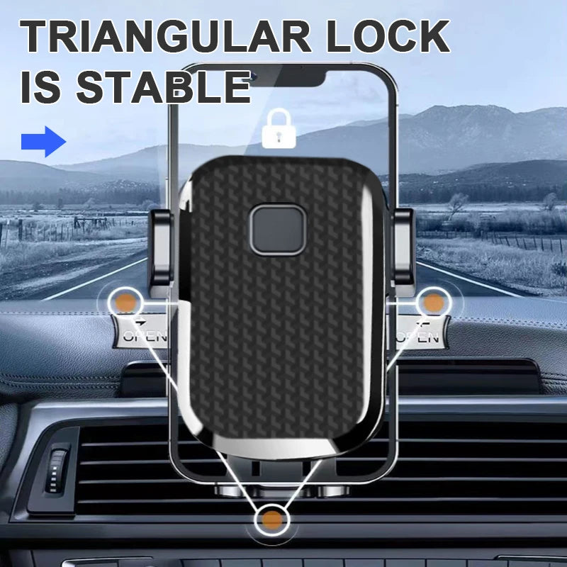 SEAMETAL Upgraded Hook Car Phone Holder Anti Shake Air Vent Phone Mount 360-Degree Rotation Stable Smartphone Naigation Support