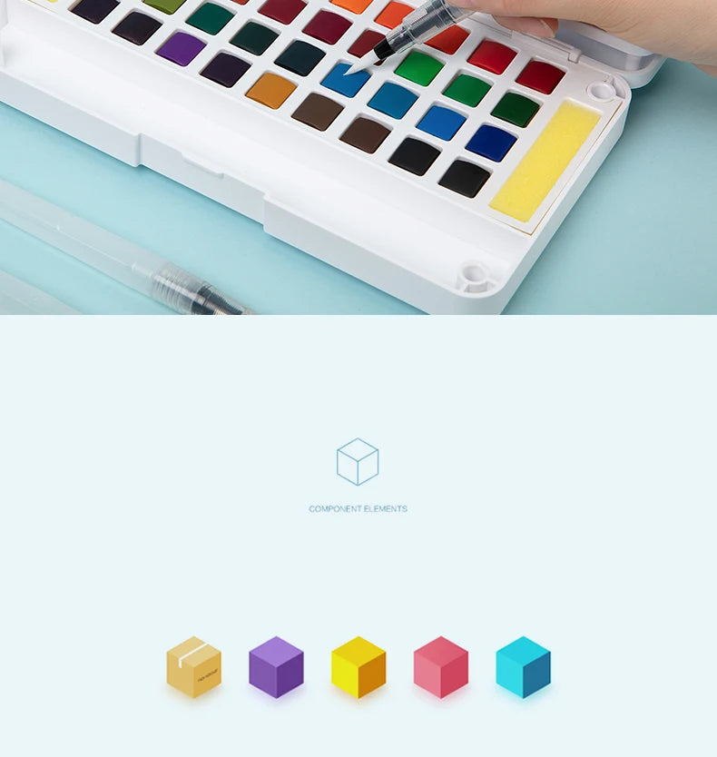 Akvarell festékkészlet vízfestékecsetekkel