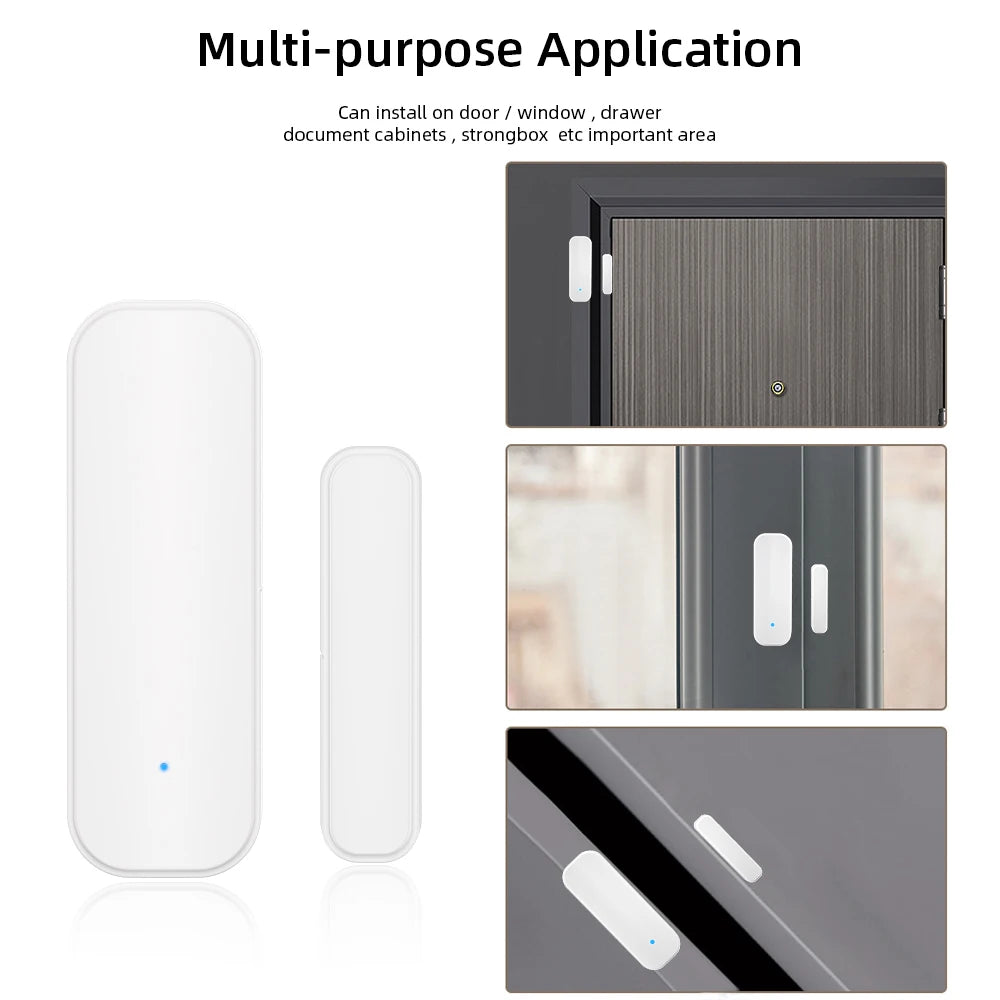 Tuya WiFi or Zigbee Window Door Sensor Smart Home Security Alarm System Voice Control Via Alexa Google Home Smart