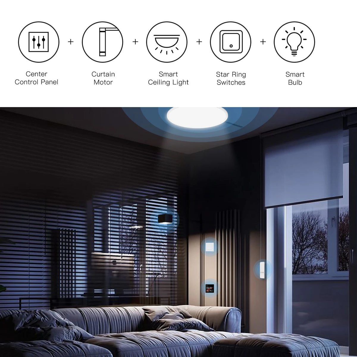 MOES Tuya WiFi Smart Motor Elektrische Ketten-Roller Rollläden Schattenspender Antrieb RF-Fernbedienungskit Smart Life App über Alexa/Google