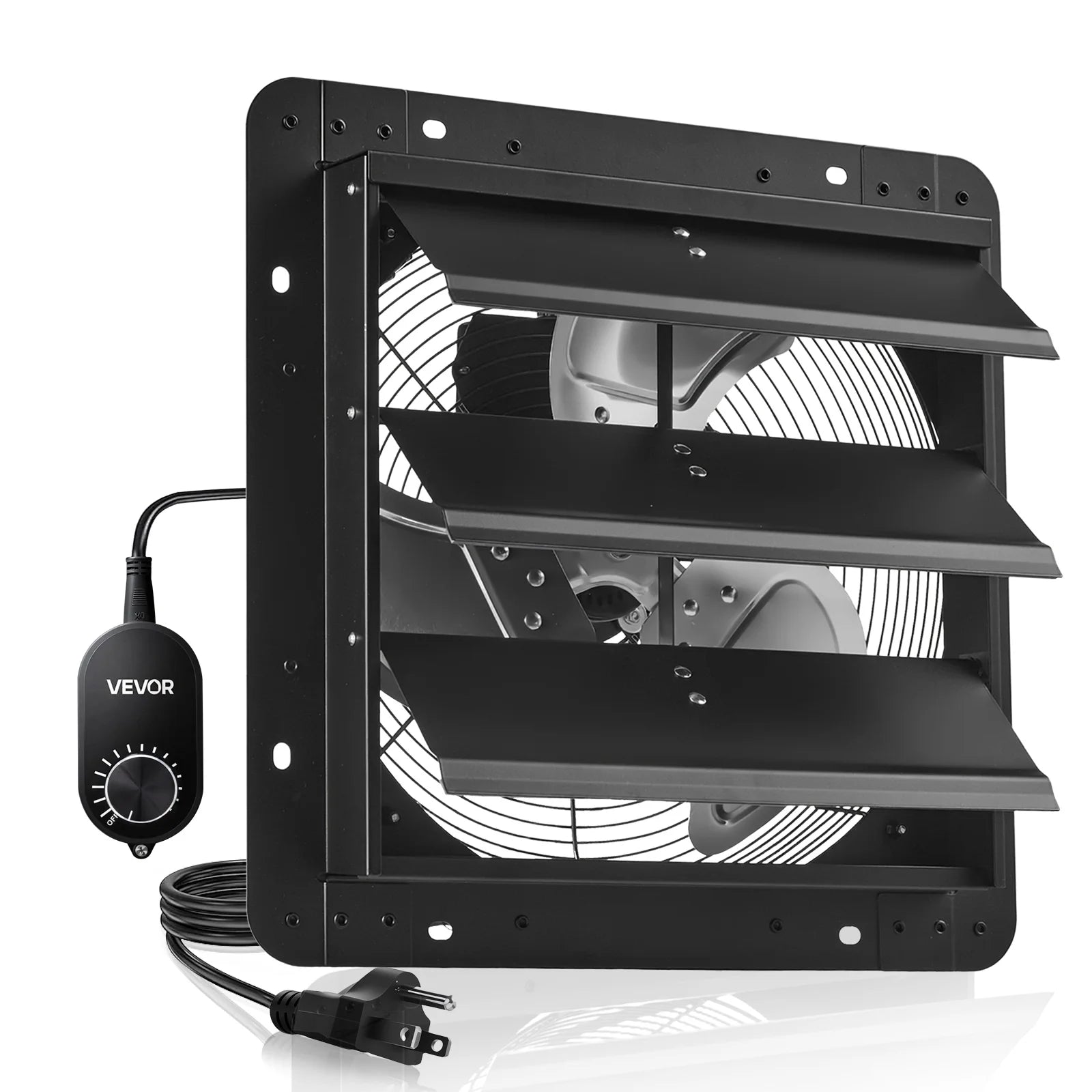 Wall Mounted Shutter Exhaust Fan with Speed Control for Attic