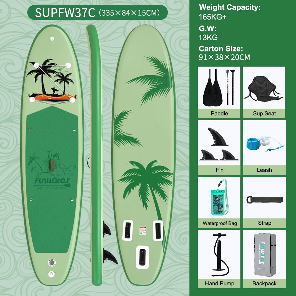 FunWater Inflatable Stand Up Paddle Board Paddling Board Surfboard Surf Sup Board 320-385CM Non-Slip Water Sport Paddle Board