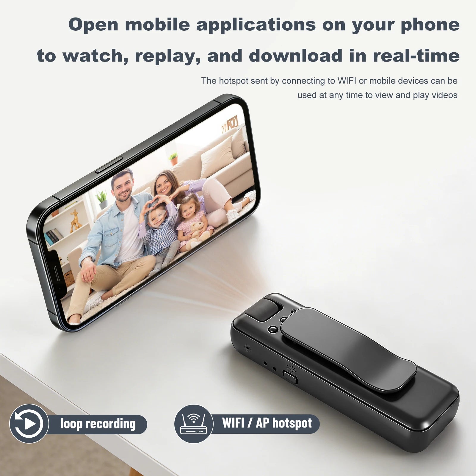Caméra HD domestique H2, caméra sportive professionnelle portable extérieure, caméra réseau Wi-Fi, surveillance intérieure maison, vision nocturne, détection de mouvement, mini caméra sans fil, moniteur portable intérieur/extérieur, adaptée pour la maison