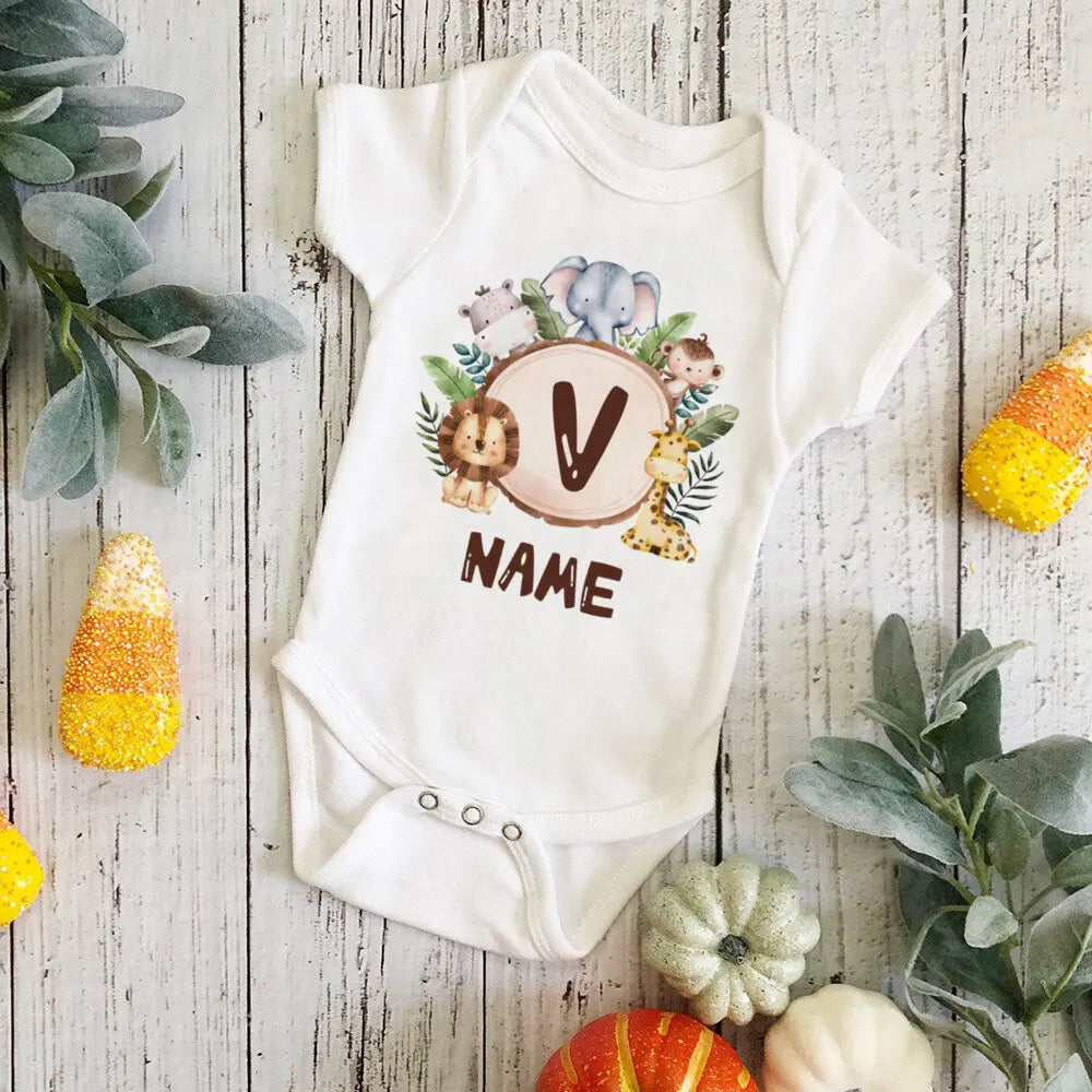 Gepersonaliseerd Leeuw Initiaal Baby Body