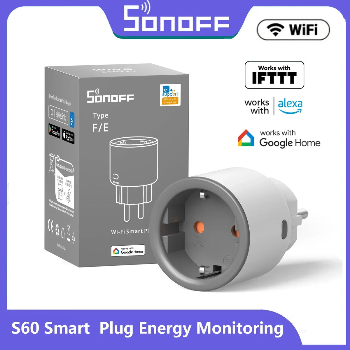 S60 EU Wi-Fi Smart Plug with Energy Monitoring