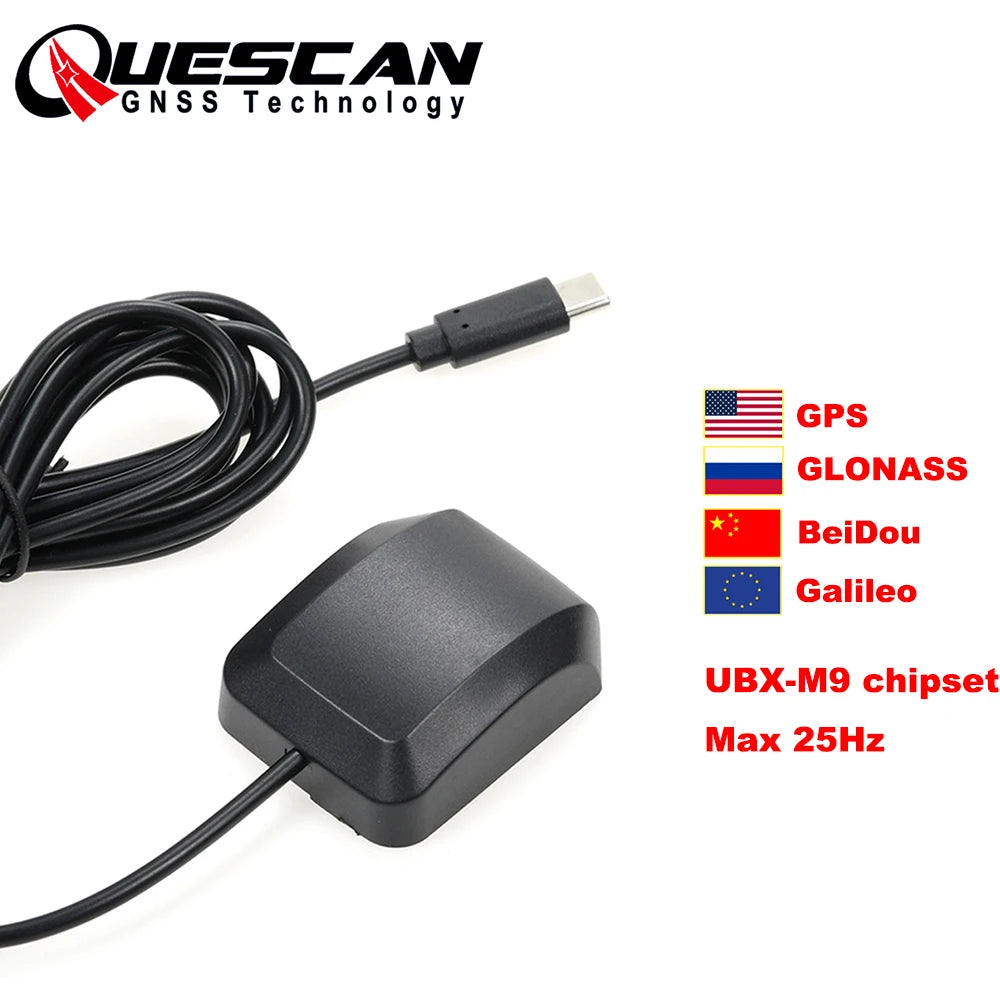 Android USB-C GPS GNSS Receiver M9N 25Hz