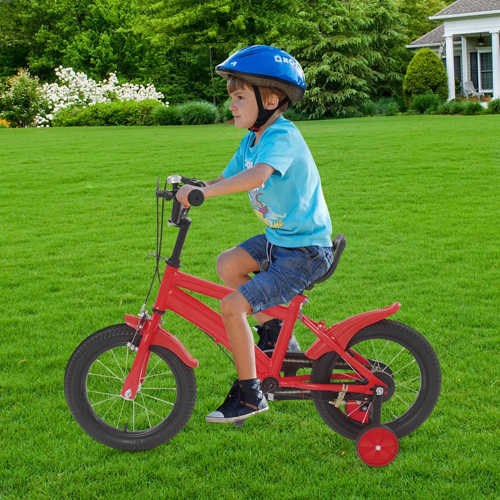 14'' Children's Learning Bicycle Kids Bike Adjustable Seat Dual Brakes for Children's Riding, Lessons, Recreation, or Exercise