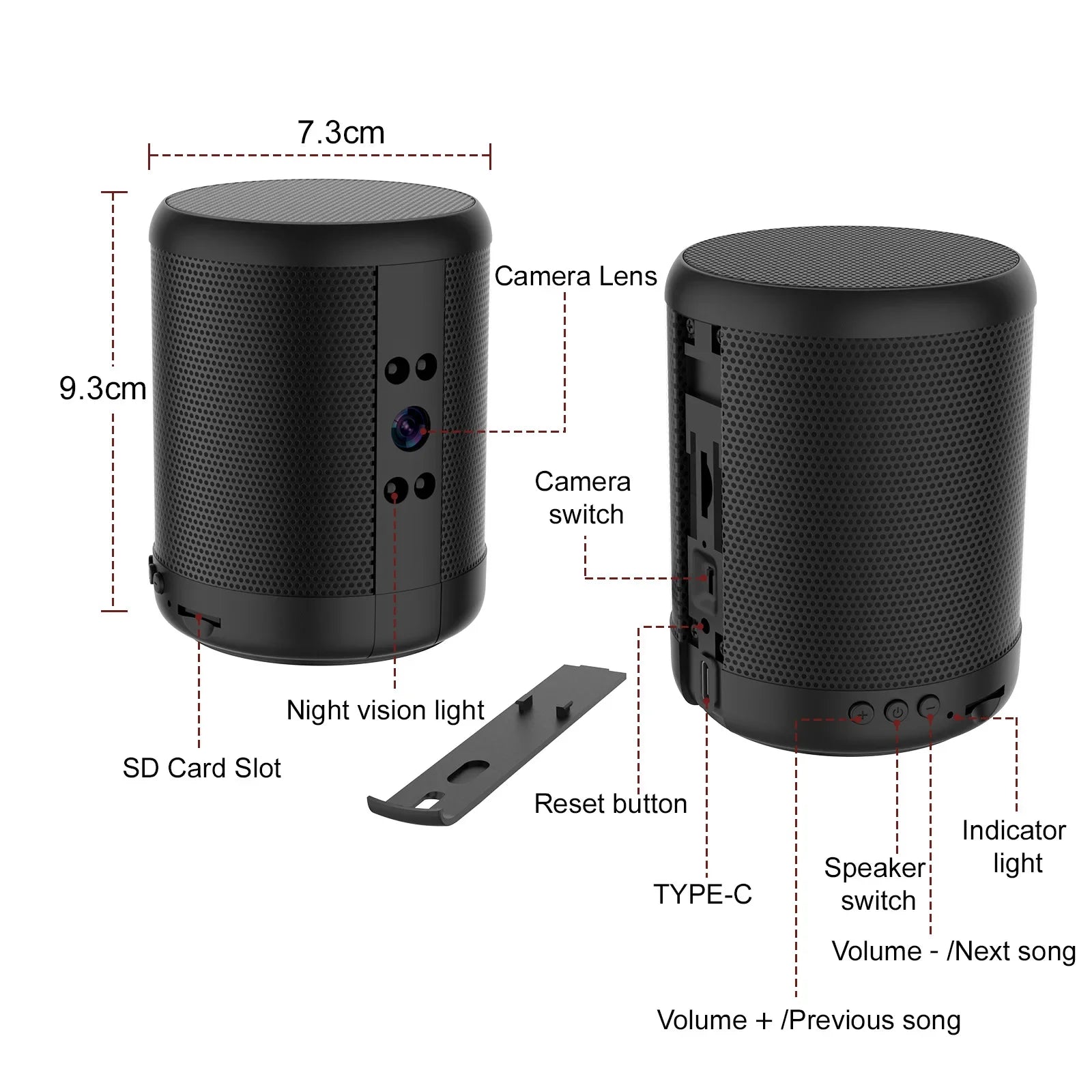 1080P HD Mini Wifi Camera Bluetooth Speaker Home Security Surveillance Night Vision Two-way Remote Intercom Cam 3600mah Battery