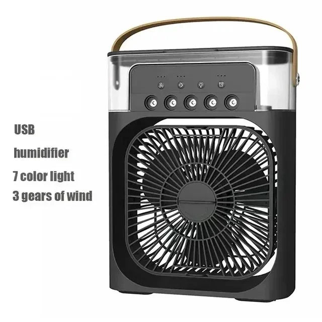 3-in-1 Mini Air Cooler Fan with Humidifier and Night Light