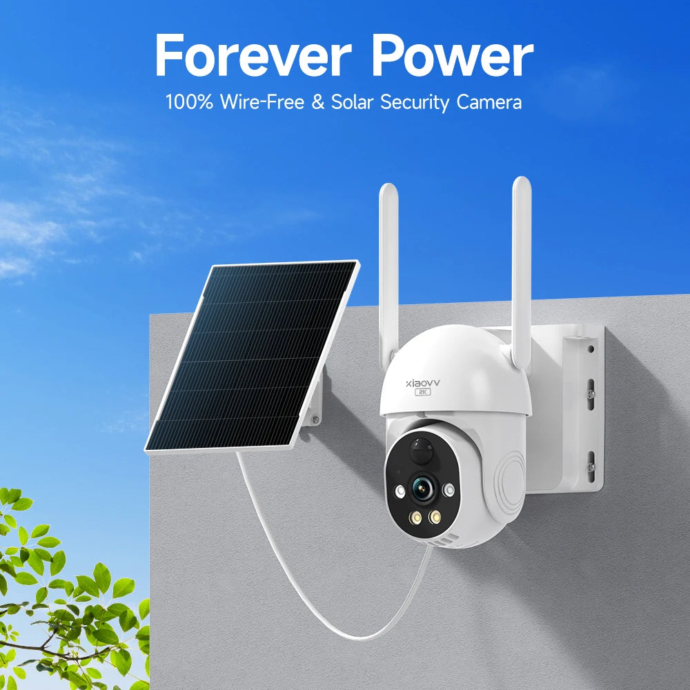 Solar WiFi PTZ Security Camera with 1080P HD and 10X Zoom