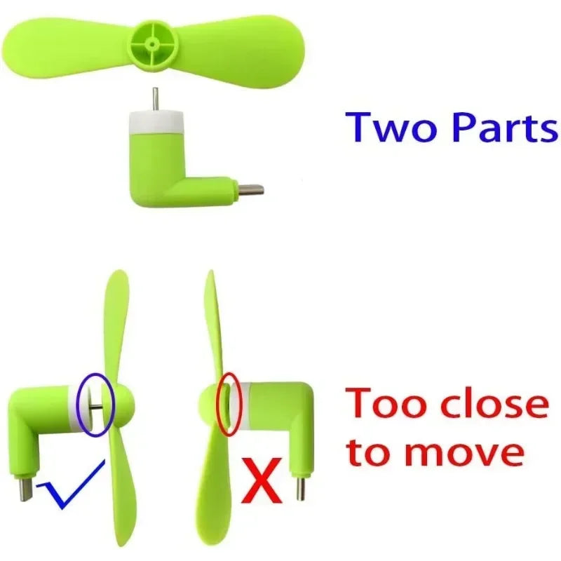 Type C Mini Phone Fan for Samsung Galaxy S23+ S23 S22 S21 S20 S20+ S10 S9,Note 20 9 8 A54 A24 A23 A14 A12, for OnePlus 11 10 N20