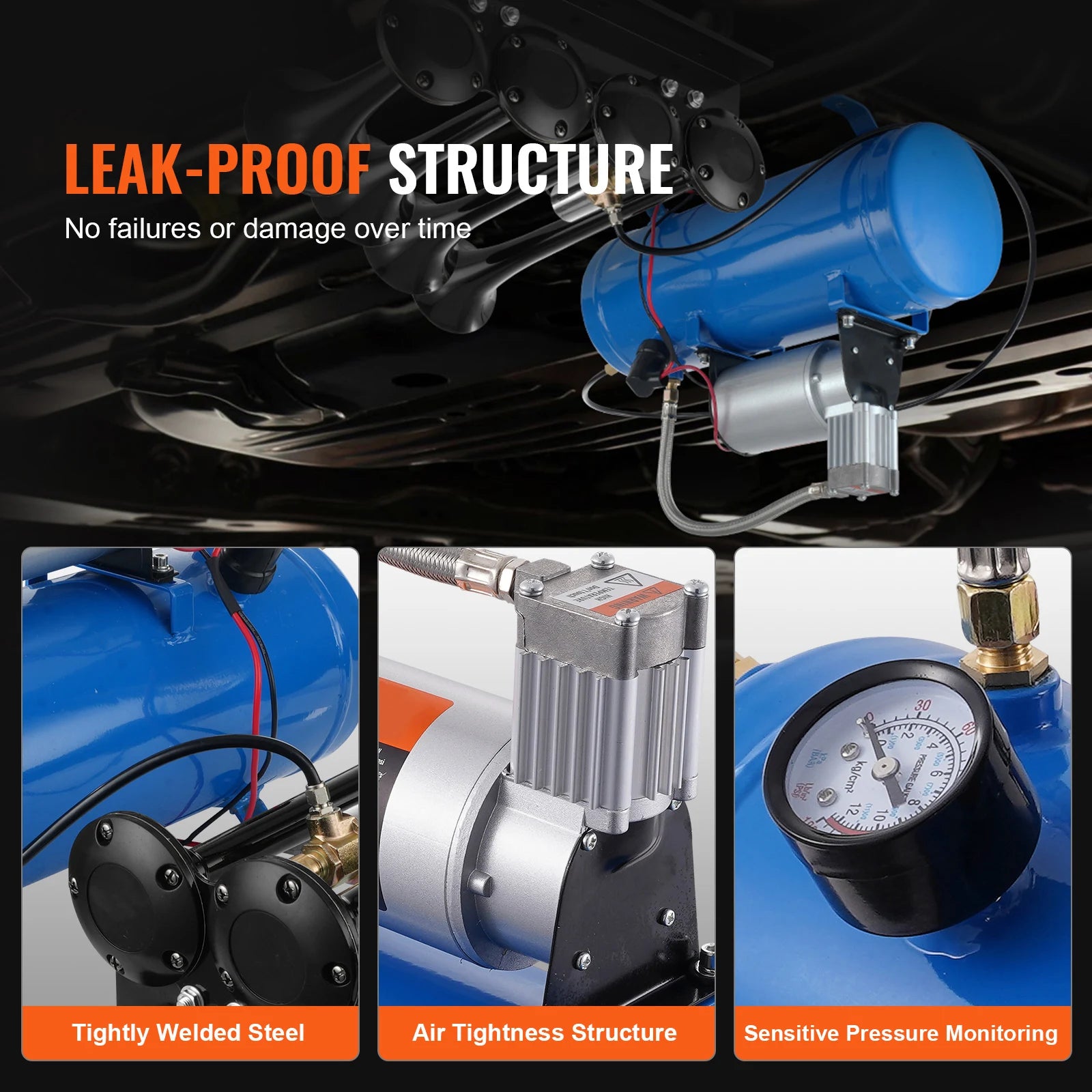 12V Air Compressor with Tank 120 PSI System for Horns & Tires