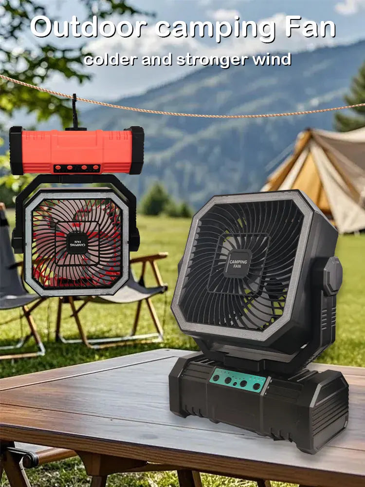 20000 mAh velká kapacita baterie LED světlo kempování ventilátor odnímatelný bezdrátový vzduchový cirkulátor venkovní ventilátor s háčkem