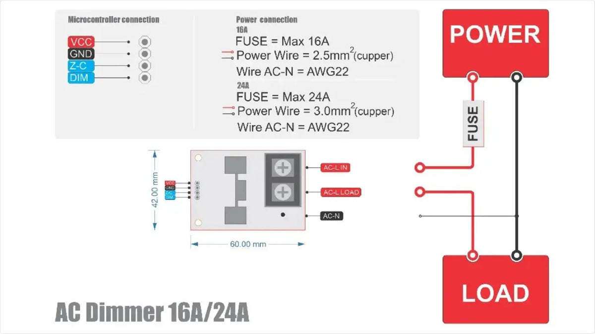 Embedded AC Dimmer Module - 3.3/5 V Logic