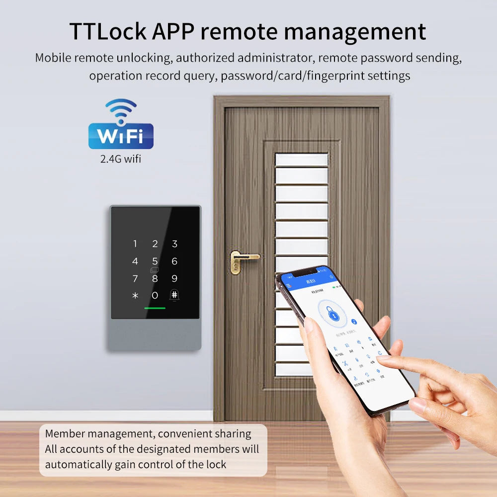 Έξυπνη Κλειδαριά Πόρτας με WiFi & Bluetooth και Πληκτρολόγιο, με Έλεγχο Πρόσβασης μέσω Εφαρμογής