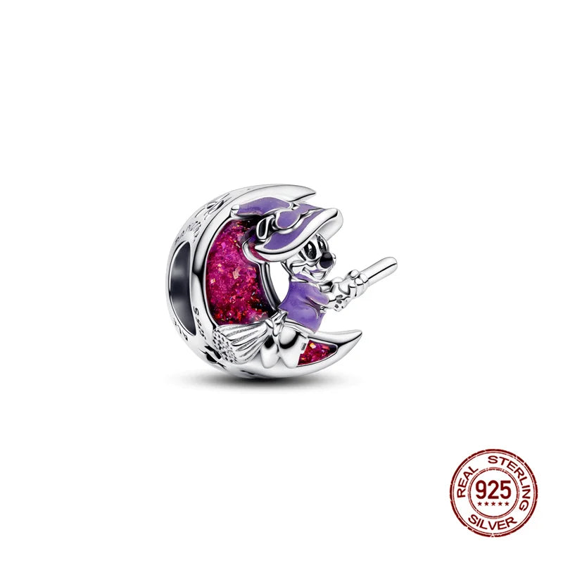 925 Silver Witch Charm Bead for Disney-Inspired Bracelets