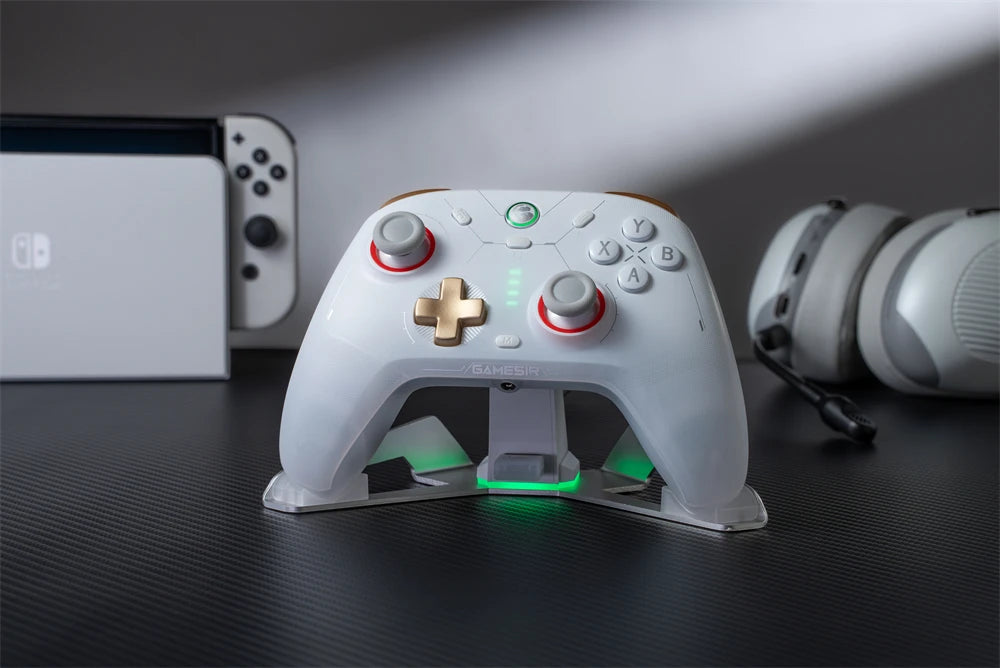 GameSir Cyclone 2 Bezdrátový Pro ovladač Bluetooth hernípad s nabíjecí stanicí Hall Effect joysticky pro Nintendo Switch, iPhone, Android & PC
