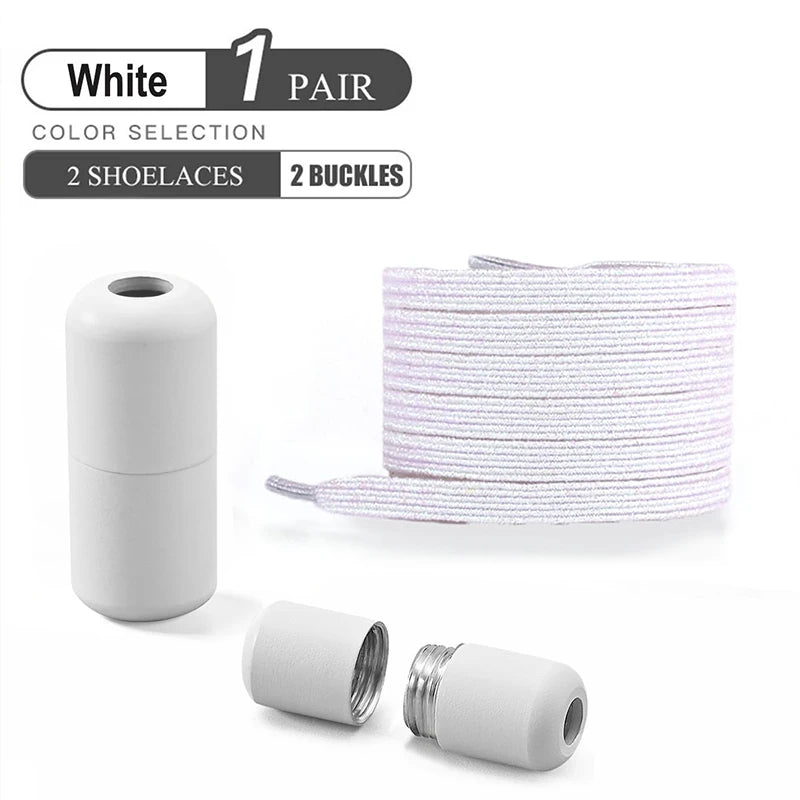 1Pair/2Pairs/4Pairs No Tie Shoe Laces Colorful Buckle Shoelaces Pearl Light Colorful Fashion Without Ties Elastic Laces Sneaker