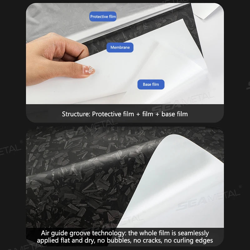 SEAMETAL Car Side Mirror Protective Film Anti-Scratch Car Decoration Sticker Brilliant-Black Non-Residue Vinyl Car Sticker